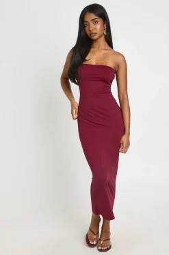 boohoo Robe Midi Bustier Supersoft<Femme Robes Moulantes|Robes