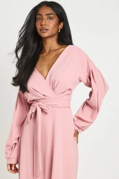 Robe Midi Cache-cœur À Épaules Dénudées