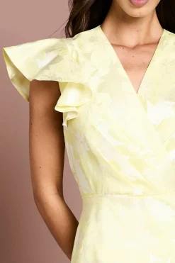 Coast Robe Midi Cache-cœur À Volants En Jacquard Avec Ourlet Asymétrique<Femme Toutes Les Robes|Robes Mi-Longues
