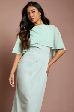 Robe Midi À Cape En Mousseline Petite