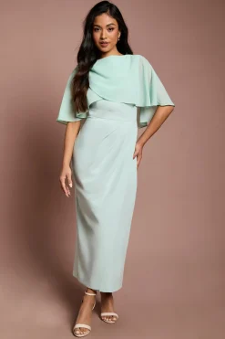 Robe Midi À Cape En Mousseline Petite