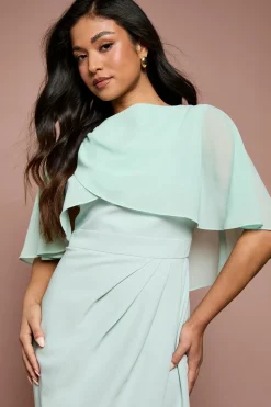 Robe Midi À Cape En Mousseline Petite