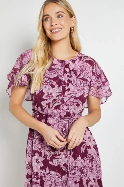 Robe Midi Cape À Imprimé Floral Dévoré Petite