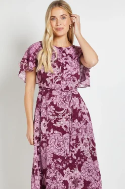 Robe Midi Cape À Imprimé Floral Dévoré Petite