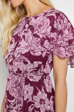 Robe Midi Cape À Imprimé Floral Dévoré Petite