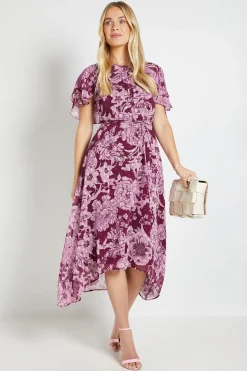Robe Midi Cape À Imprimé Floral Dévoré Petite