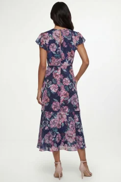 Wallis Robe Midi Cape À Motif Floral Dévoré<Femme Robes|Robes Mi-Longues