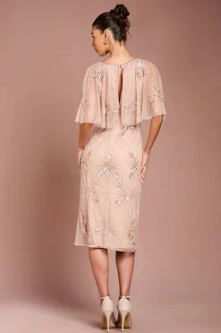 Coast Robe Midi Cape à Ornements Floraux<Femme Toutes Les Robes|Robes Mi-Longues
