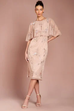 Coast Robe Midi Cape à Ornements Floraux<Femme Toutes Les Robes|Robes Mi-Longues