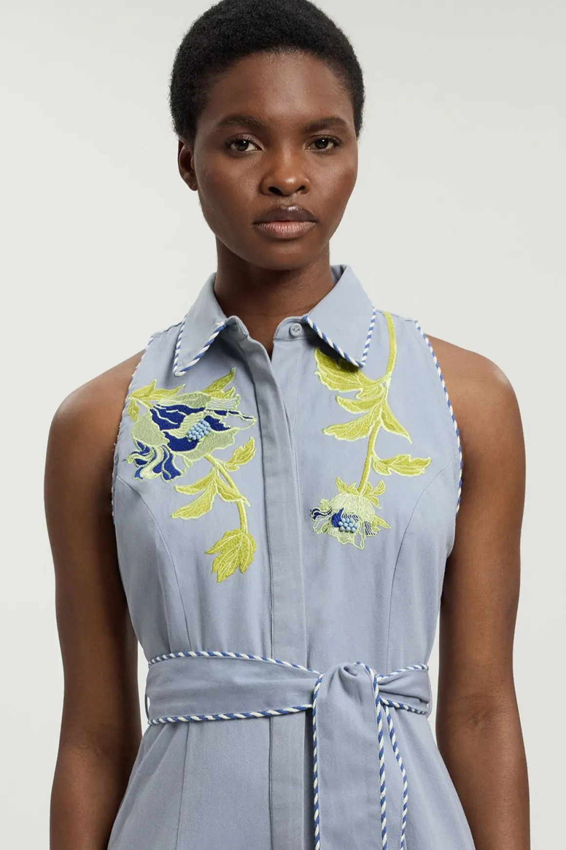 Robe Midi À Ceinture Avec Appliqués Floraux