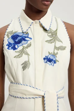 Robe Midi À Ceinture Avec Appliqués Floraux