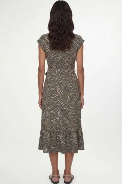 Robe Midi Ceinturée En Jersey À Pois