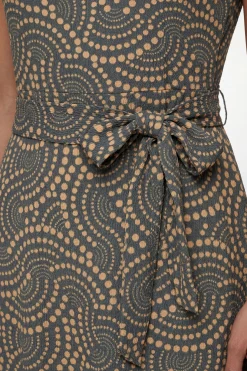 Robe Midi Ceinturée En Jersey À Pois