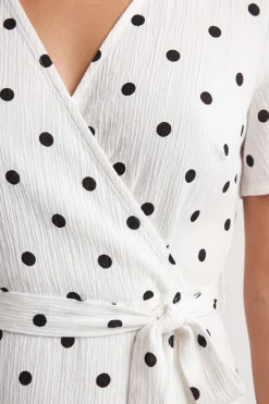 Wallis Robe Midi Ceinturée En Jersey À Pois Avec Manches Retroussées<Femme Toutes Les Robes|Robes D’Automne