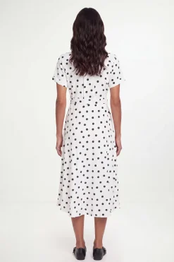 Wallis Robe Midi Ceinturée En Jersey À Pois Avec Manches Retroussées<Femme Toutes Les Robes|Robes D’Automne