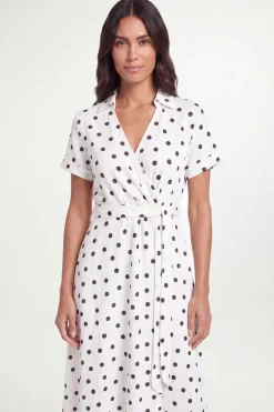 Wallis Robe Midi Ceinturée En Jersey À Pois Avec Manches Retroussées<Femme Toutes Les Robes|Robes D’Automne