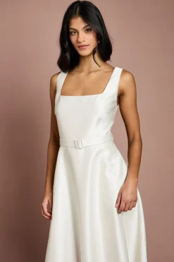 Robe Midi Ceinturée en Sergé Petite