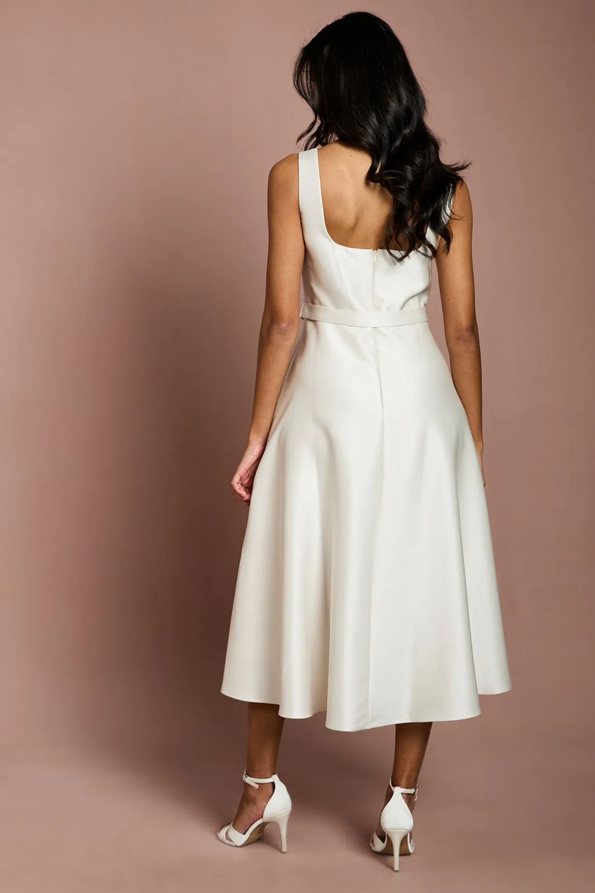 Robe Midi Ceinturée en Sergé Petite
