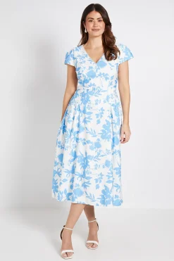 Robe Midi Ceinturée En Twill Ottoman À Motif Floral