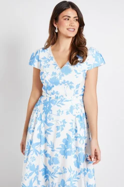 Robe Midi Ceinturée En Twill Ottoman À Motif Floral
