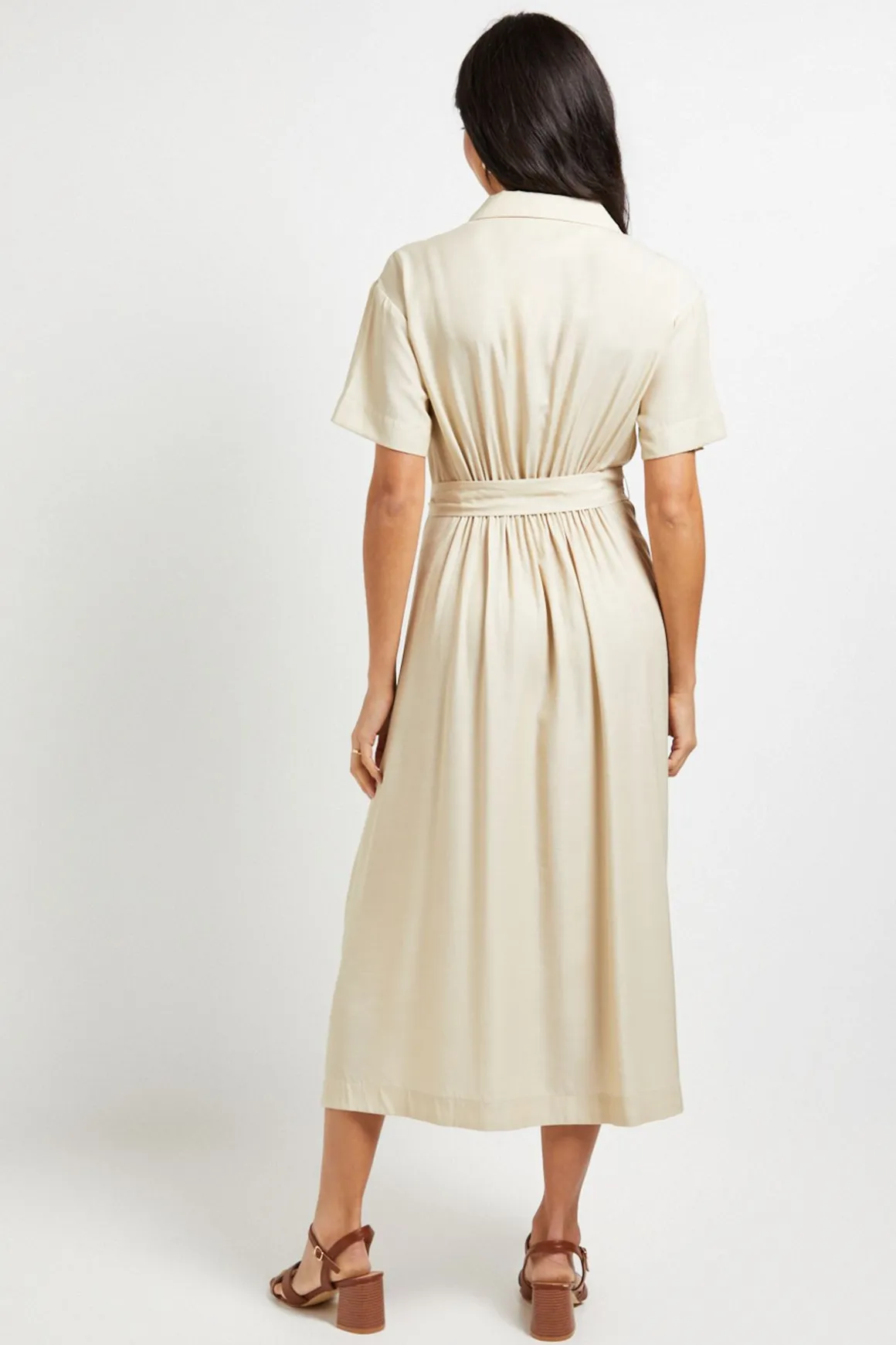 Robe Midi Ceinturée à Zip Style Denim