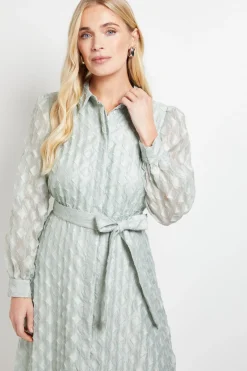 Robe Midi Chemise En Organza Géométrique Petite Taille