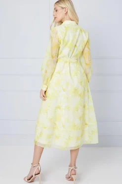 Robe Midi Chemisier à Fleurs en Organza Petite