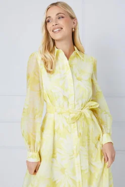 Robe Midi Chemisier à Fleurs en Organza Petite
