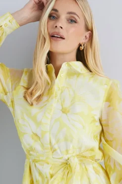 Robe Midi Chemisier à Fleurs en Organza Petite