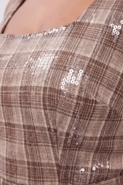 Robe Midi Cintrée À Ceinture Avec Sequins Curve