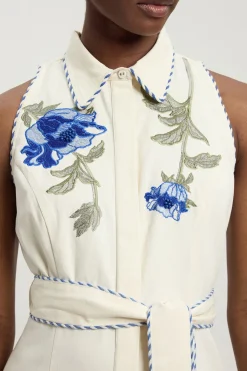 Robe Midi Cintrée À Ceinture Avec Appliqués Floraux