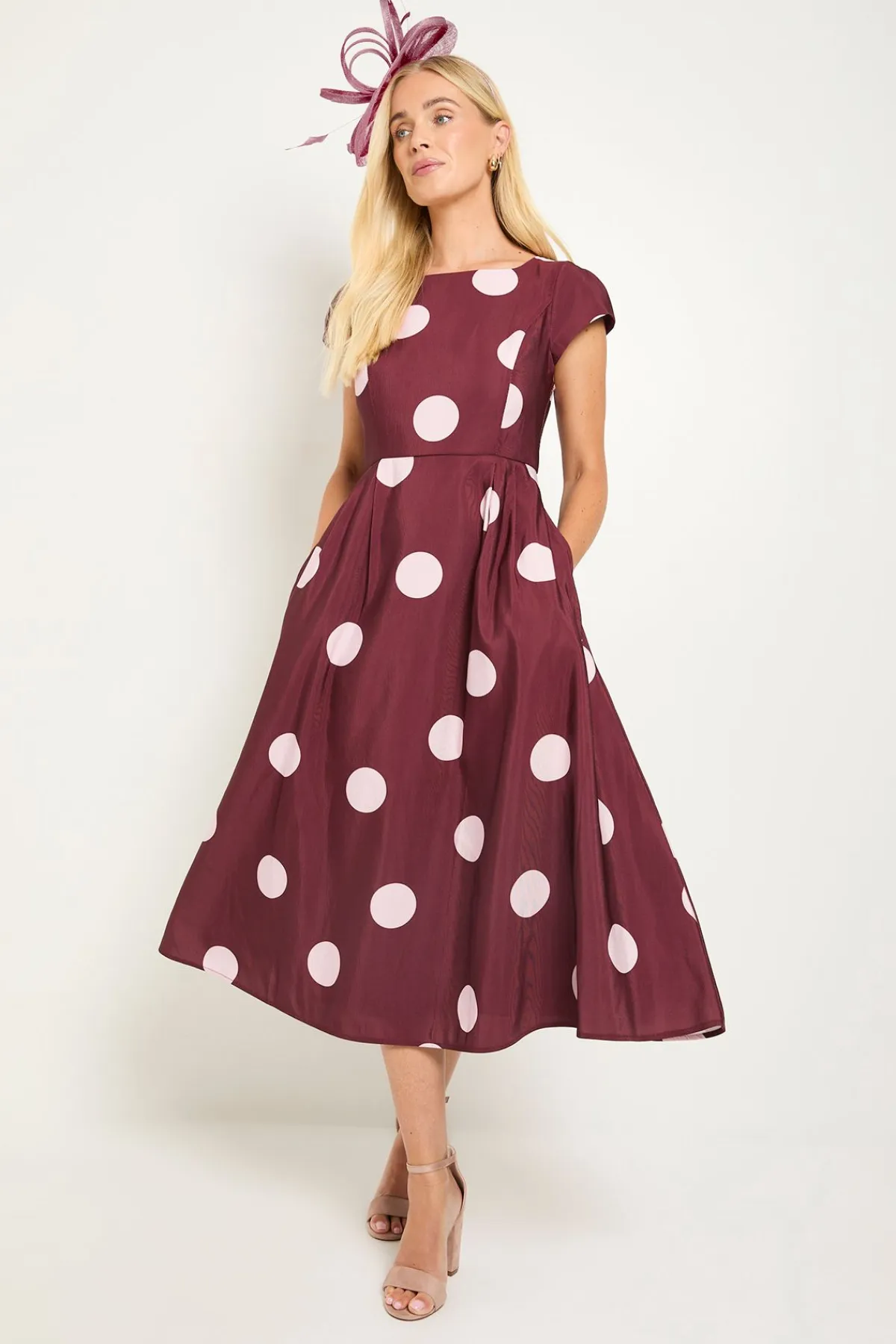 Wallis Robe Midi Cintrée Évasée À Pois Ottoman Petite Taille<Femme Robes Mi-Longues|Robes