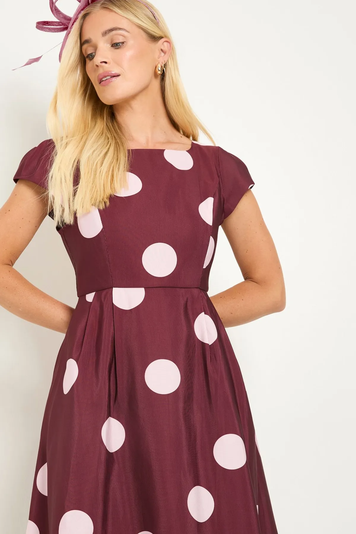Wallis Robe Midi Cintrée Évasée À Pois Ottoman Petite Taille<Femme Robes Mi-Longues|Robes