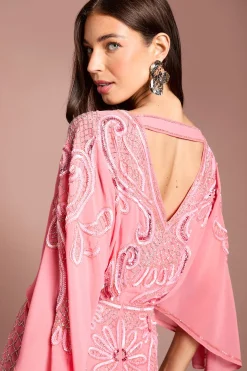 Robe Midi Coast Muse À Manches Chauve-souris Ornée