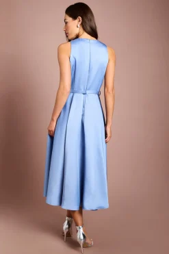 Coast Robe Midi À Col En V Avec Nœud Et Jupe Volumineuse<Femme Robes Mi-Longues|Robes