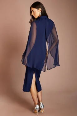 Coast Robe Midi Col Haut Avec Détail Taille Enveloppante Et Cape<Femme Toutes Les Robes|Robes Mi-Longues