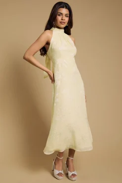 Oasis Robe Midi à Col Licou en Satin Dévoré Petite Plain<Femme Robes Mi-Longues|Satin Et Dentelle