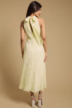 Oasis Robe Midi à Col Licou en Satin Dévoré Petite Plain<Femme Robes Mi-Longues|Satin Et Dentelle