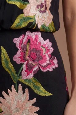 Coast Robe Midi À Col Montant Avec Broderie Florale<Femme Robes|Robes Mi-Longues