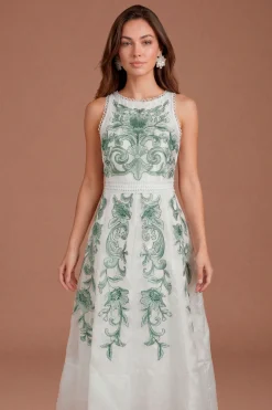 Coast Robe Midi À Col Montant Avec Détails De Panneaux Brodés<Femme Robes|Robes Mi-Longues