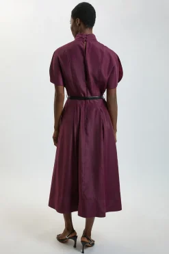 KarenMillen Robe Midi Col Montant En Organza Petite<Femme Robes|Robes Mi-Longues