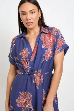 Wallis Robe Midi À Col Tissé Floral<Femme Robes|Robes Mi-Longues