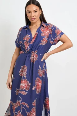 Wallis Robe Midi À Col Tissé Floral<Femme Robes|Robes Mi-Longues