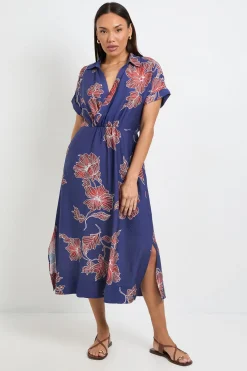 Wallis Robe Midi À Col Tissé Floral<Femme Robes|Robes Mi-Longues