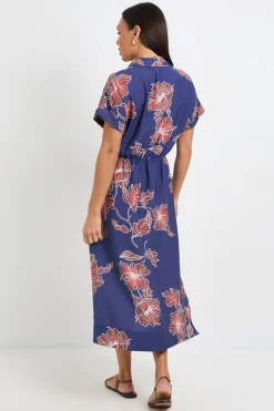 Wallis Robe Midi À Col Tissé Floral<Femme Robes|Robes Mi-Longues