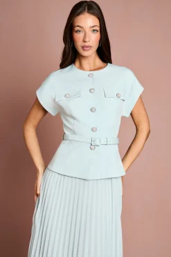 Coast Robe Midi À Corsage Ajusté Avec Boutons De Nacre Et Jupe Plissée<Femme Toutes Les Robes|Robes Mi-Longues