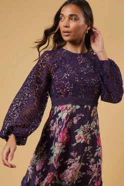 Oasis Robe Midi à Corsage en Dentelle Florale Petite Occasion<Femme Robes Mi-Longues|Satin Et Dentelle