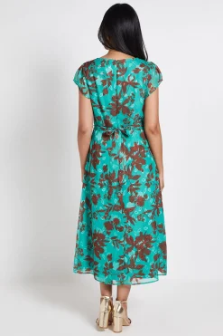 Wallis Robe Midi Corsage À Fleurs Dévorées Petite Taille<Femme Robes Mi-Longues|Robes À Manches Longues