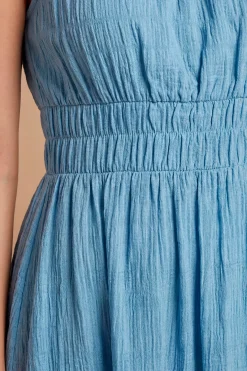 Robe Midi À Corsage Froncé Ajusté