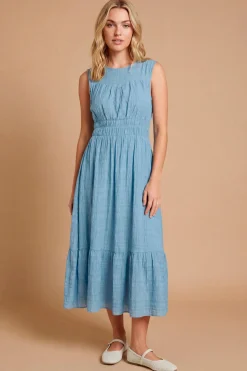 Robe Midi À Corsage Froncé Ajusté